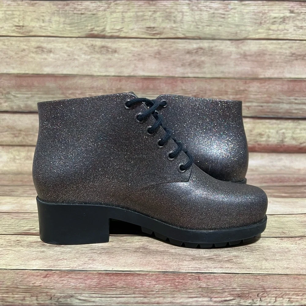 Mel Dream By Melissa Stellar Glitter Short Rubber Boots